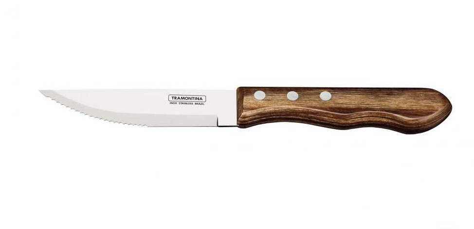 Tramontina Jumbo Steakmesser -  Holzgriff in Braun, 25 cm lang, spülmaschinengeeignet